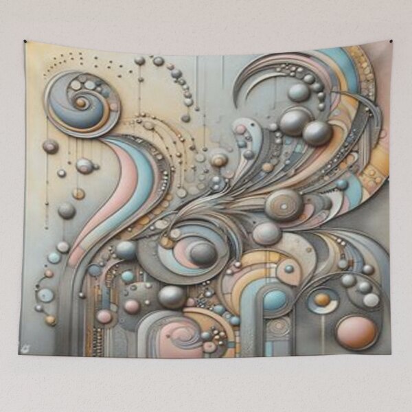 Item preview, Pastel Flow – Abstract Spheres in Motion meet soft colors and techno-poetic elegance designed and sold by FotoworldEdel.