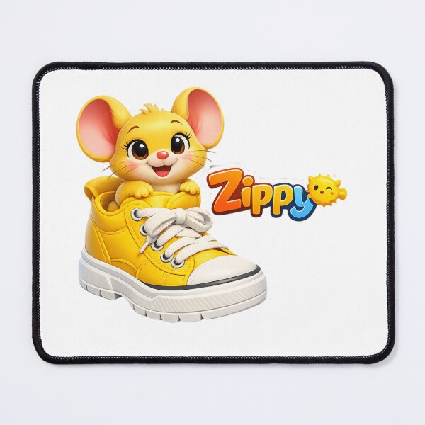 Item preview, Zippy Yellow Mouse Sneaker Mascot Graphic Tee designed and sold by Zippy Creation.