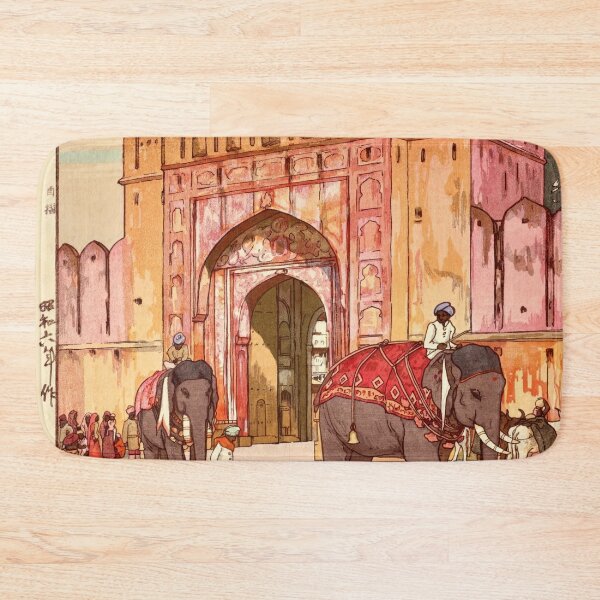Item preview, Hiroshi Yoshida Woodblock Print | Jantar Mantar Gate Jaipur | Japanese & Western Art | Vibrant India Scene | Pink City Architecture designed and sold by artofuniverse.
