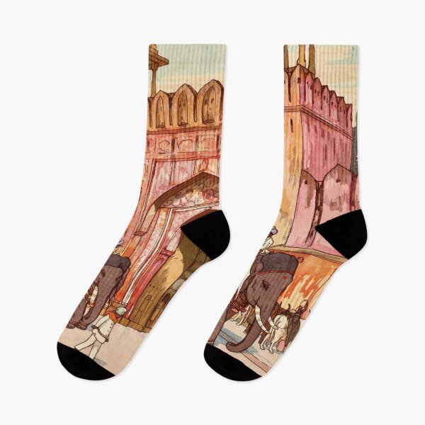 Item preview, Hiroshi Yoshida Woodblock Print | Jantar Mantar Gate Jaipur | Japanese & Western Art | Vibrant India Scene | Pink City Architecture designed and sold by artofuniverse.
