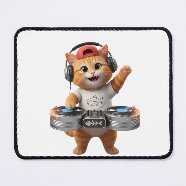 Item preview, DJ Cat Spinning Fish Records designed and sold by The Creature Concept.
