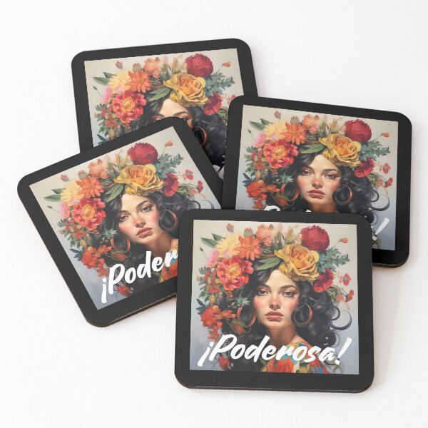 Item preview, ¡Poderosa! Latina Strength & Floral Crown Portrait designed and sold by Cafecito & Cultura.