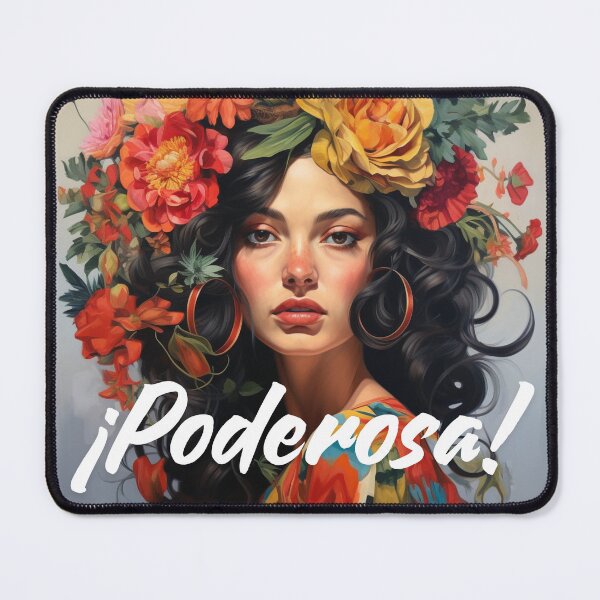 Item preview, ¡Poderosa! Latina Strength & Floral Crown Portrait designed and sold by Cafecito & Cultura.