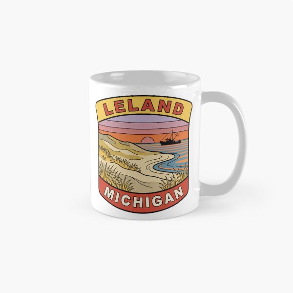 Item preview, Leland Michigan - Vintage Lake Michigan Sunset Design designed and sold by TheOldMittenIllustrated.