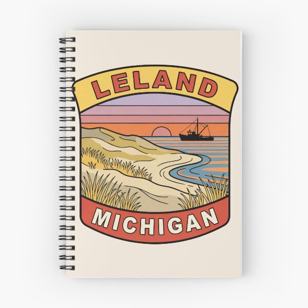 Item preview, Leland Michigan - Vintage Lake Michigan Sunset Design designed and sold by TheOldMittenIllustrated.