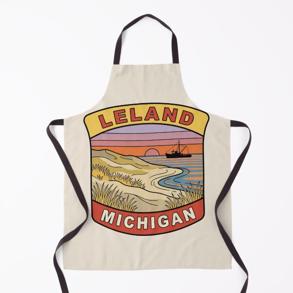 Item preview, Leland Michigan - Vintage Lake Michigan Sunset Design designed and sold by TheOldMittenIllustrated.