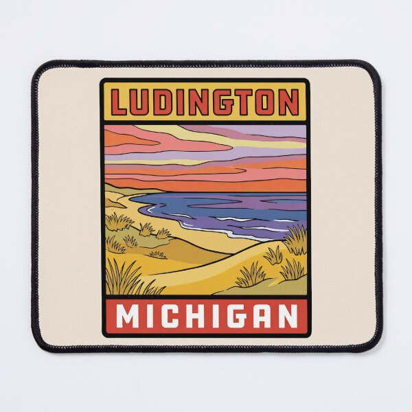 Item preview, Ludington Michigan - Vintage Lake Michigan Sunset Design designed and sold by TheOldMittenIllustrated.