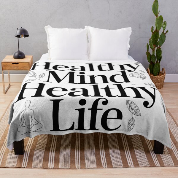 Item preview, Healthy Mind Healthy Life - Mental Wellness & Fitness Quote designed and sold by Haji Kamora.