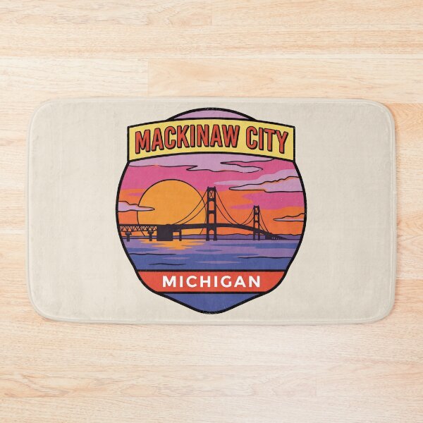 Item preview, Mackinaw City Michigan - Vintage Lake Michigan Sunset Design designed and sold by TheOldMittenIllustrated.