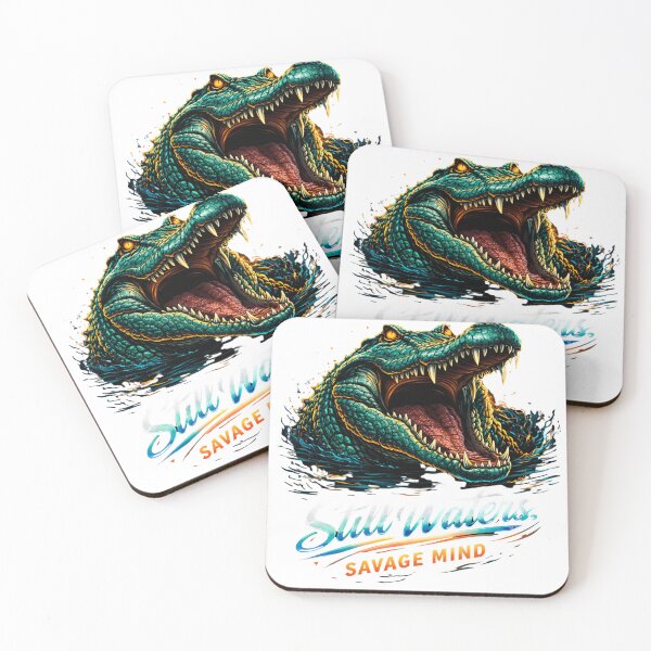 Artikelvorschau, Still Waters Savage Mind Crocodile – Wildes Streetwear-T-Shirt-Design entworfen und verkauft von TTStudio.