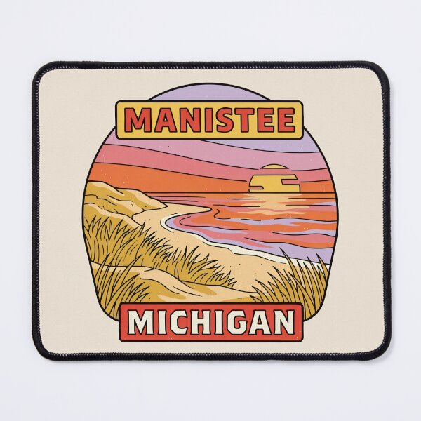 Item preview, Manistee Michigan - Vintage Lake Michigan Sunset Design designed and sold by TheOldMittenIllustrated.