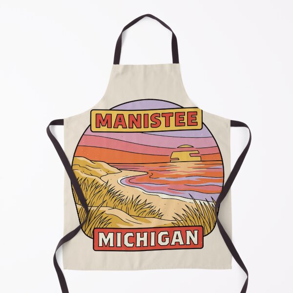 Item preview, Manistee Michigan - Vintage Lake Michigan Sunset Design designed and sold by TheOldMittenIllustrated.