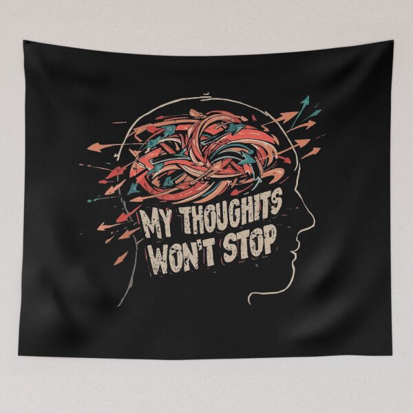 Item preview, My Thoughts Won’t Stop Overthinking Mind Illustration designed and sold by Katzpy.