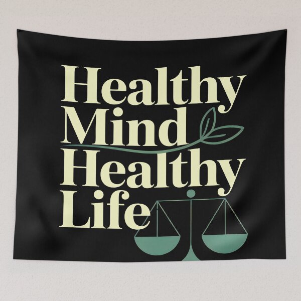 Item preview, Healthy Mind Healthy Life - Mental Wellness & Fitness Quote designed and sold by Haji  Kamora.