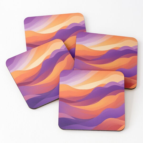 Item preview, Flowing Hues: Purple–Orange Abstract Waves designed and sold by perkypuffin.
