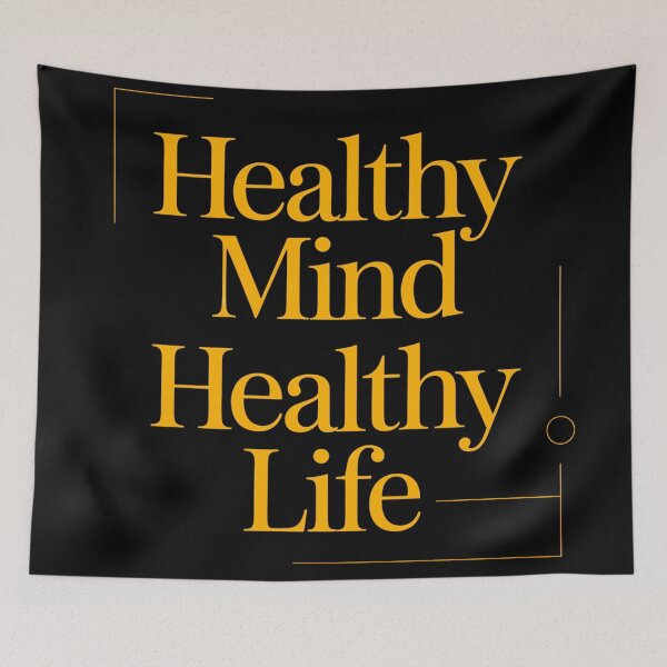 Item preview, Healthy Mind Healthy Life - Mental Wellness & Fitness Quote designed and sold by Haji  Kamora.