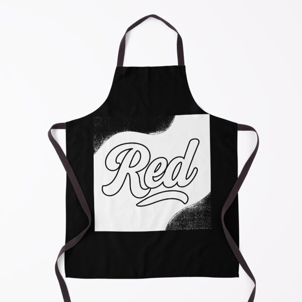Item preview, "Red" written in cursive, black and white design (negative ver) designed and sold by Moonshroomarts.
