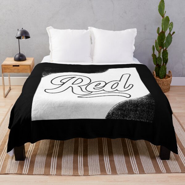 Item preview, "Red" written in cursive, black and white design (negative ver) designed and sold by Moonshroomarts.