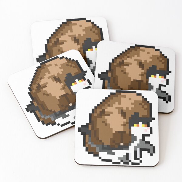 Item preview, Capybara pixel art Sticker Huging Cat designed and sold by PAVA PHU .