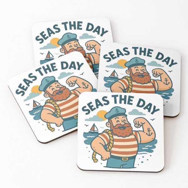 Item preview, Funny Pirate Pun Seas the Day Cartoon Artwork. designed and sold by The-T-In-Retro.