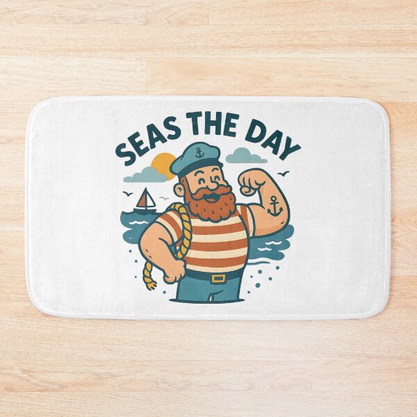 Item preview, Funny Pirate Pun Seas the Day Cartoon Artwork. designed and sold by The-T-In-Retro.