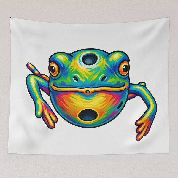 Item preview, Colorful Frog Cartoon Illustration designed and sold by Combat Skies.