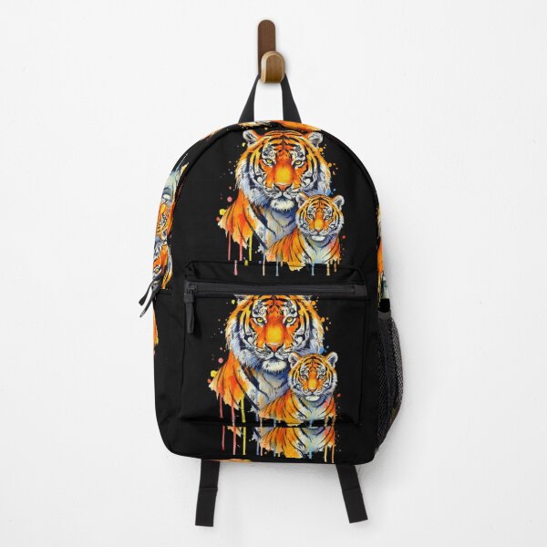 Item preview, Vibrant Colorful Watercolor Tiger Mother Cub Art designed and sold by ExploreAura Studio.