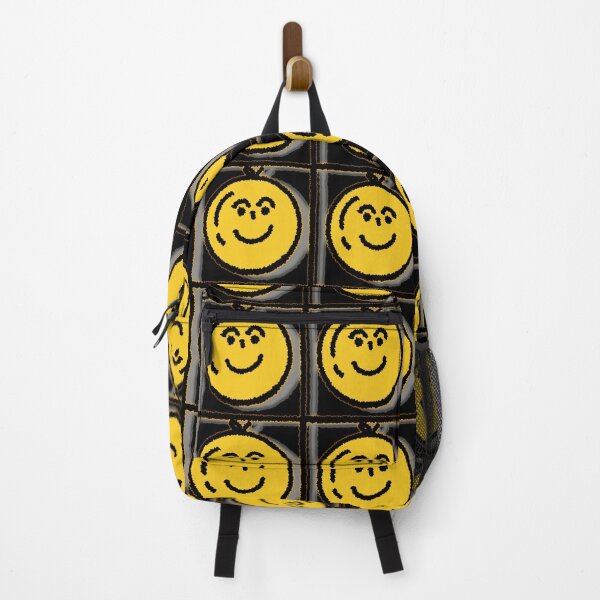 Item preview, "Cheerful Smiley Ornament Grid on Dark Background" designed and sold by nighttime1990.