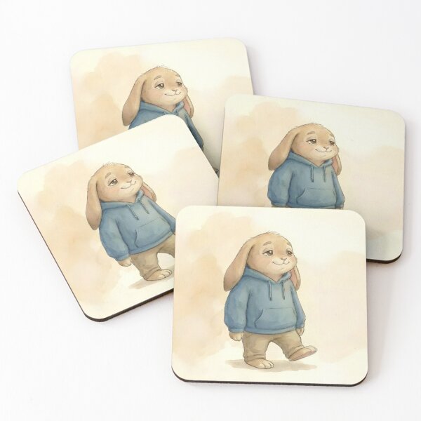 Item preview, Cute Bunny Wearing a Blue Hoodie designed and sold by Raudesign.