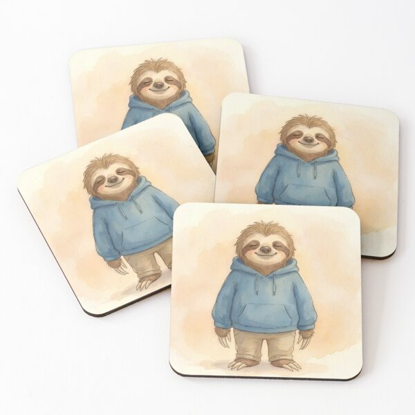 Item preview, Cute Sloth Wearing a Cozy Hoodie designed and sold by Raudesign.