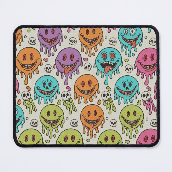 Item preview, Psychedelic Grin & Grim: Melting Smiles and Skulls Pattern designed and sold by unthinkabletees.