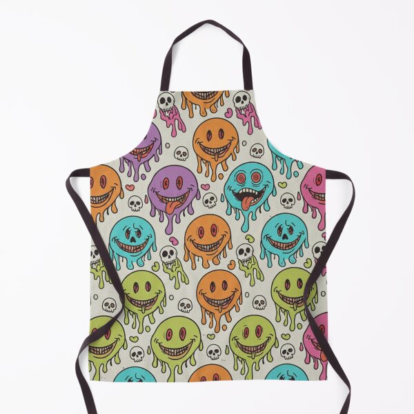 Item preview, Psychedelic Grin & Grim: Melting Smiles and Skulls Pattern designed and sold by unthinkabletees.