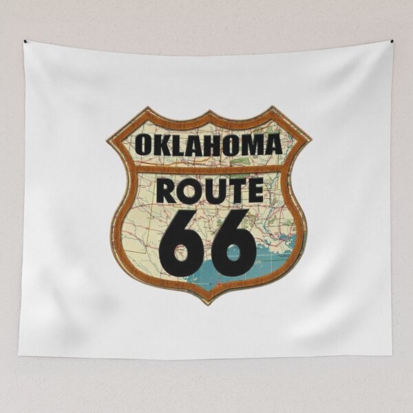 Item preview, Oklahoma Route 66 Vintage Map Shield Decor designed and sold by Oniyasha.