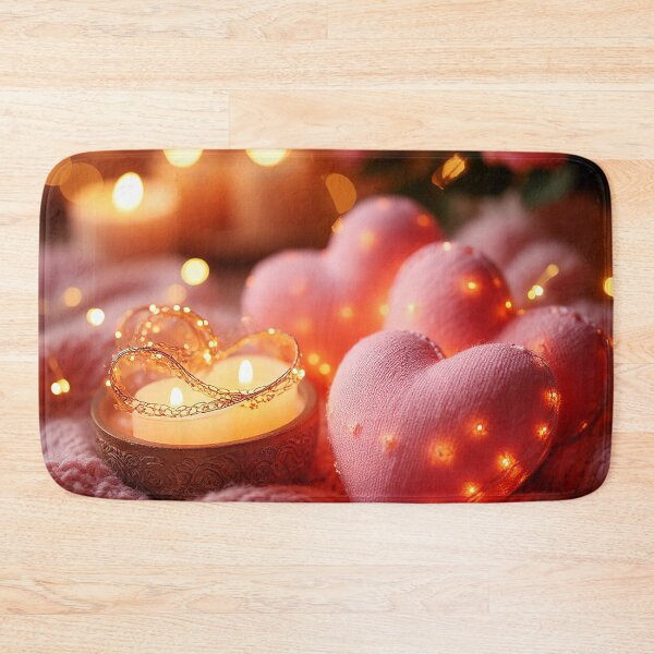 Item preview, Romantic Cozy Hearts with Candle – Valentine’s Day Home Decor designed and sold by AmetistLight.