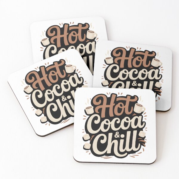 Item preview, Hot Cocoa and Chill - Cozy Winter Vibes - Cute Seasonal Quote designed and sold by Haji  Kamora.