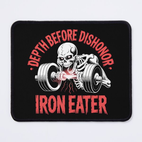 Item preview, Depth Before Dishonor - Iron Eater Hardcore Powerlifting Skull designed and sold by Iron Skull.
