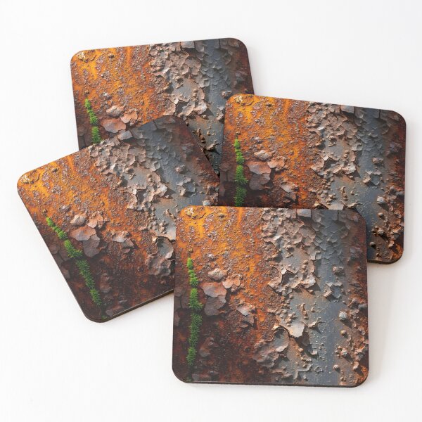 Item preview, Rusted Metal Texture with Moss Industrial Grunge Design designed and sold by StylePulsez.