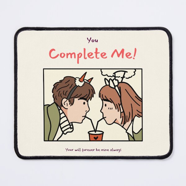 Item preview, You Complete Me – Cute Romantic Couple Valentine Illustration designed and sold by SheetalMourya.