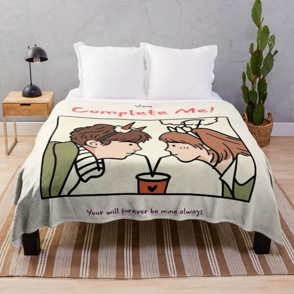 Item preview, You Complete Me – Cute Romantic Couple Valentine Illustration designed and sold by SheetalMourya.