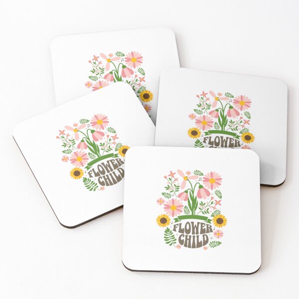Item preview, Retro Flower Child Illustration — 70s Hippie Floral Typography designed and sold by Colorful-Garden.