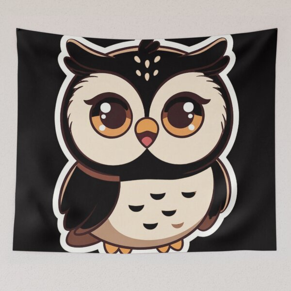 Item preview, Cute Wide-Eyed Owl in Chibi Style #OwlArt designed and sold by Combat Skies.