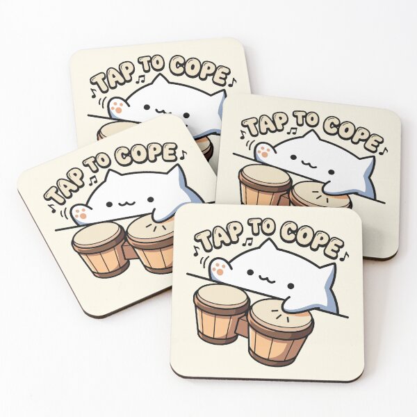 Item preview, Bongo Cat - Tap to Cope designed and sold by nerdygamespot.