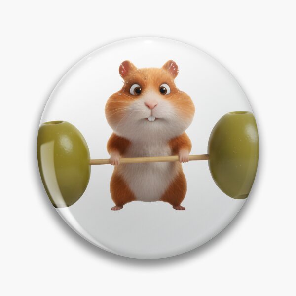 Item preview, Tiny Hamster Lifting Olive Barbell designed and sold by The Creature Concept.