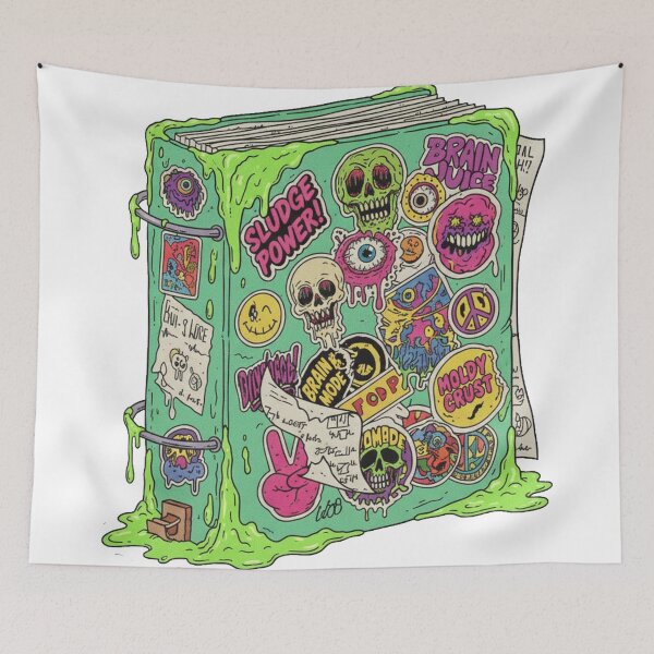 Item preview, Chaos in the Pages: Sticker-Bombed Binder Illustration designed and sold by unthinkabletees.
