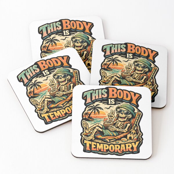 Item preview, This Body is Temporary Relaxing Skeleton Aesthetic - Memento Mori Beach Sunset Art - Stoic Summer Vacation Graphic for Streetwear & Posters - Spooky Summerween Soul Journey Digital Design designed and sold by Vivaan Studio.