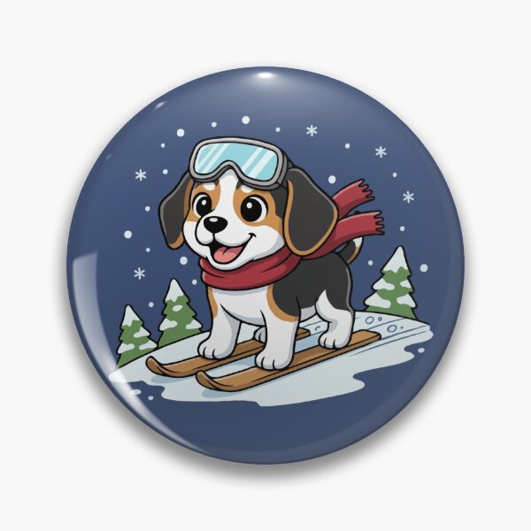 Item preview, Cute Beagle Skiing Puppy | Happy Winter Puppy designed and sold by The Real Life Symphony.