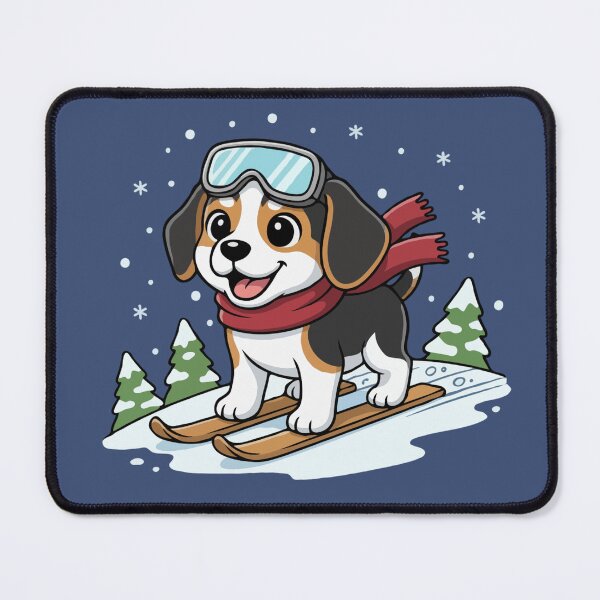 Item preview, Cute Beagle Skiing Puppy | Happy Winter Puppy designed and sold by The Real Life Symphony.