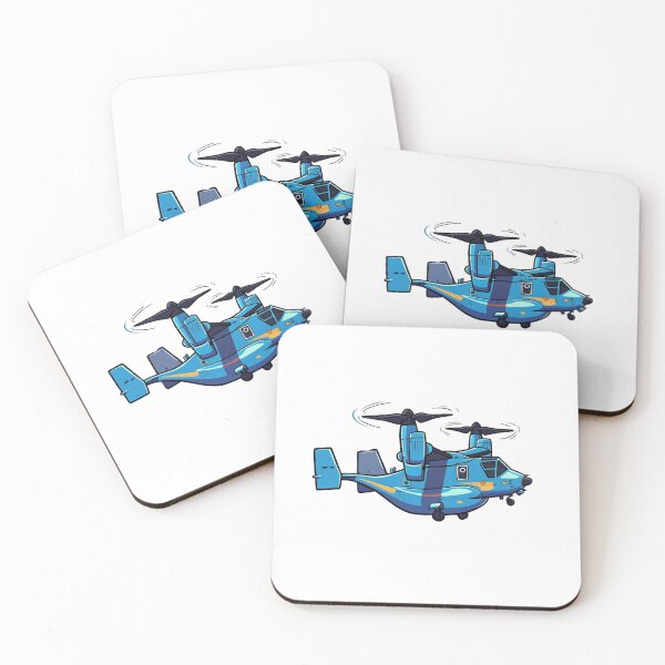 Item preview, V22 Cartoon Tiltrotor Aircraft in Blue Flight #AviationArt designed and sold by Combat Skies.
