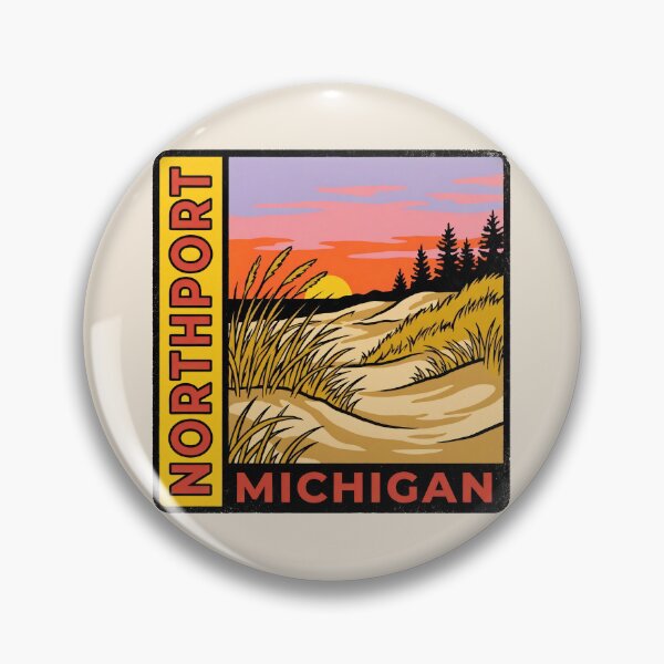 Item preview, Northport Michigan - Vintage Lake Michigan Sunset Design designed and sold by TheOldMittenIllustrated.
