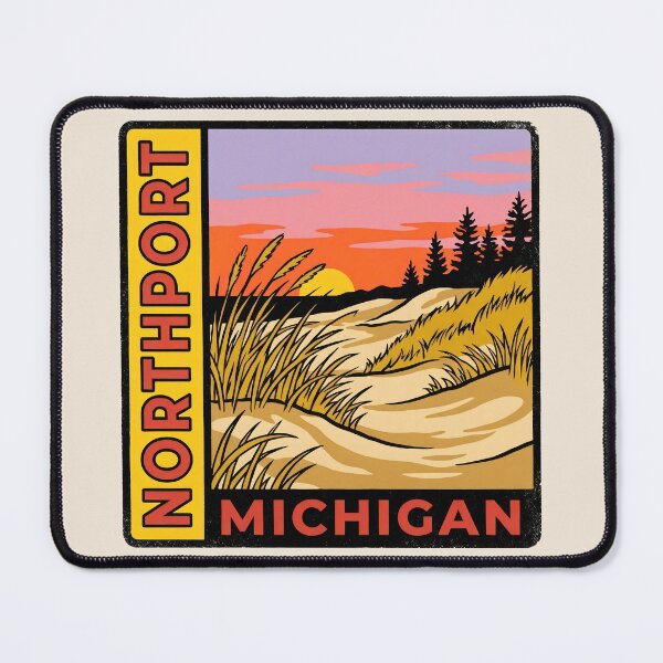 Item preview, Northport Michigan - Vintage Lake Michigan Sunset Design designed and sold by TheOldMittenIllustrated.